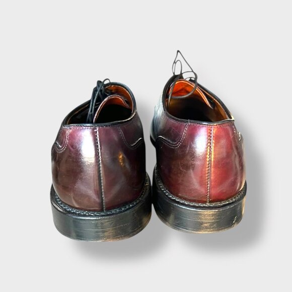 Allen Edmonds Mens MERLOT  Leather Cap-Toe Oxford Dress Shoes W/ Shoe Bag Size 1